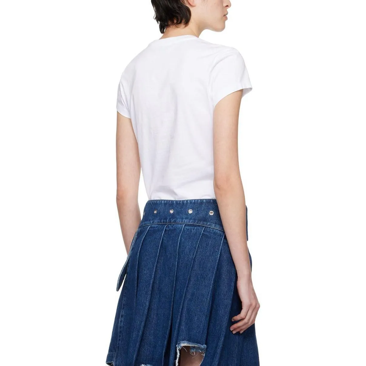 (WMNS) Off-White Quote Cotton T-shirt 'White Black' OWAA112S24JER0030110 sold by KicksCrew product image thumbnail 2