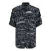 Balenciaga 'Mixed Typo' Logo Print Short Sleeve Shirt 'Black Grey' 556854TELF21269 sold by KicksCrew