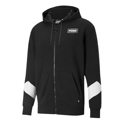 Puma Rebel Full-Zip Hoodie 'Black White' 588859-01 sold by KicksCrew