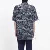 Balenciaga 'Mixed Typo' Logo Print Short Sleeve Shirt 'Black Grey' 556854TELF21269 sold by KicksCrew