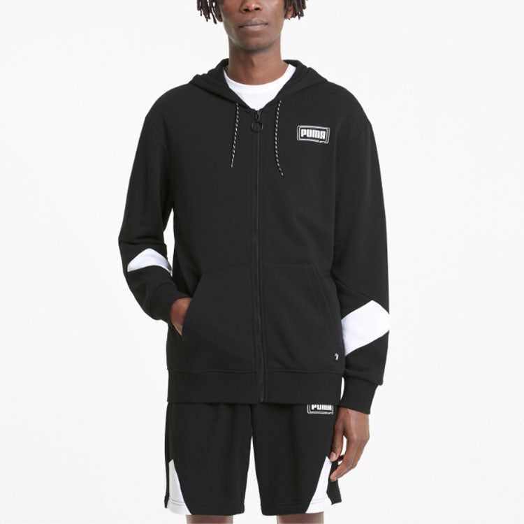Puma Rebel Full-Zip Hoodie 'Black White' 588859-01 sold by KicksCrew product image thumbnail 4