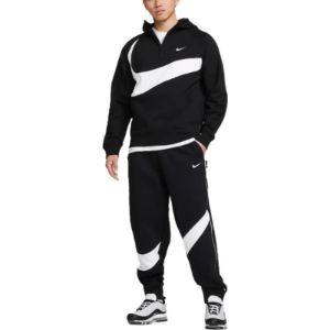 Nike Sportswear Big Swoosh Half Zip Hoodie (Asia Sizing) 'Black White' DX0567-010 sold by KicksCrew