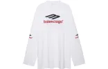 Balenciaga 3B Sports Icon Long Sleeve T-Shirt Oversized 'White Black Red' 720250TPVD79065 sold by KicksCrew