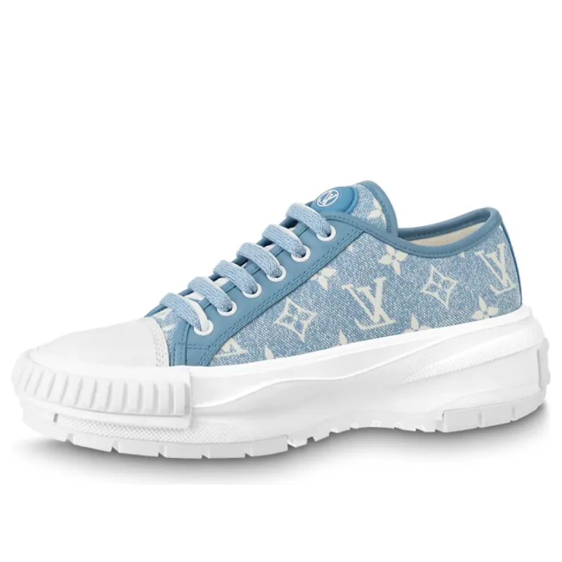 (WMNS) LOUIS VUITTON Squad Sneakers 'Blue Monogram' 1AB19K sold by KicksCrew