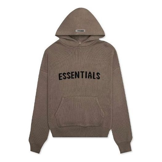 Fear of God Essentials FW20 Knit Logo Hoodie 'Taupe' FOG-FW20-366 sold by KicksCrew