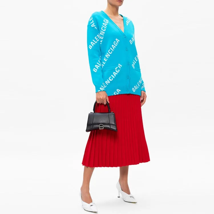 (WMNS) Balenciaga Logo Monogram Cardigan Relaxed Fit 'Blue' 625330T31784661 sold by KicksCrew product image thumbnail 3