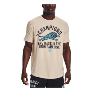 Under Armour Project Rock Champions Short Sleeve T-Shirt 'Beige' 1376897-804 sold by KicksCrew