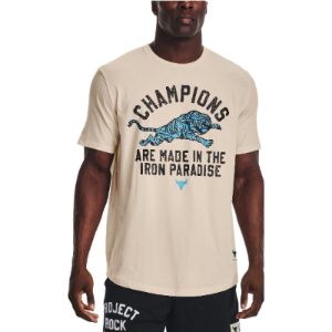 Under Armour Project Rock Champions Short Sleeve T-Shirt 'Beige' 1376897-804 sold by KicksCrew