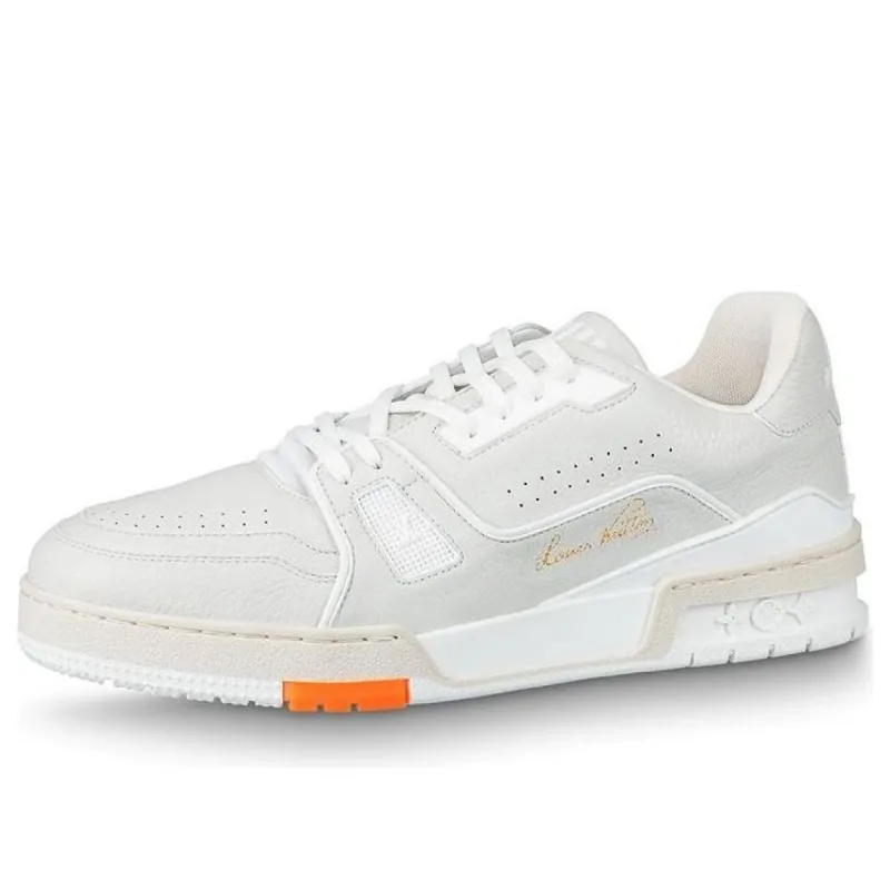 LOUIS VUITTON Trainer Sneakers 'White Orange' 1A5A0V sold by KicksCrew