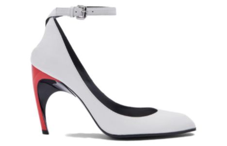 (WMNS) Alexander McQueen Armadillo Ankle Strap Heels 'Black Silver Red' 780679WIEX48740 sold by KicksCrew