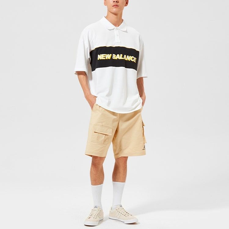 New Balance Logo Print Polo T-Shirt 'White Black' AMT12376-WT sold by KicksCrew product image thumbnail 2