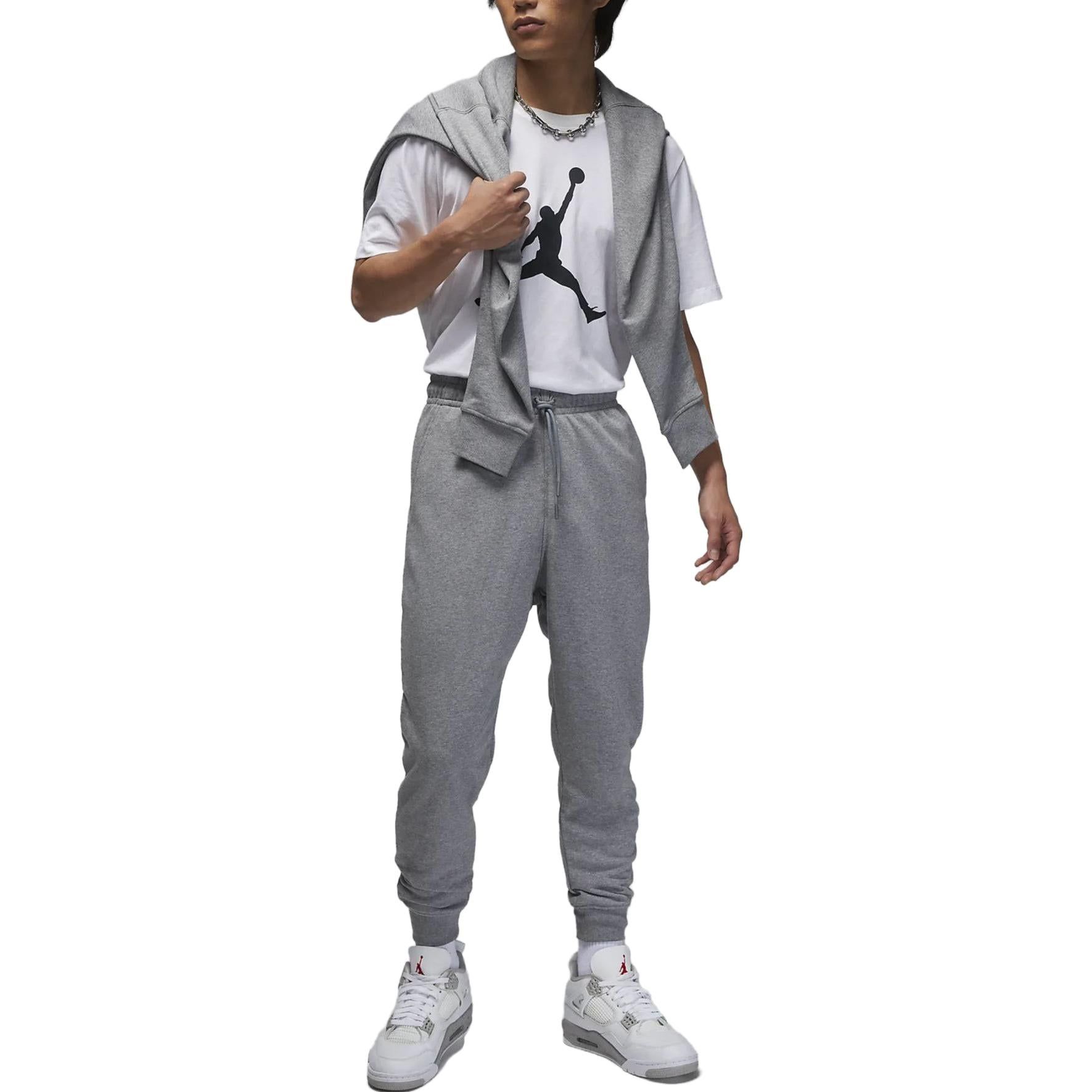 Air Jordan Essentials Loopback Fleece Pants 'Grey' FQ7762-091 sold by KicksCrew product image thumbnail 4
