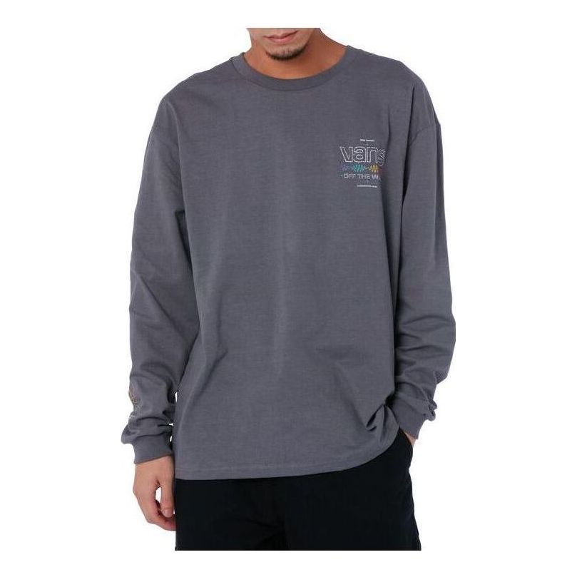 Vans Letter Printed Round Neck Pullover Long Sleeve T-shirt 'Grey' VN0A5E5L1LG sold by KicksCrew