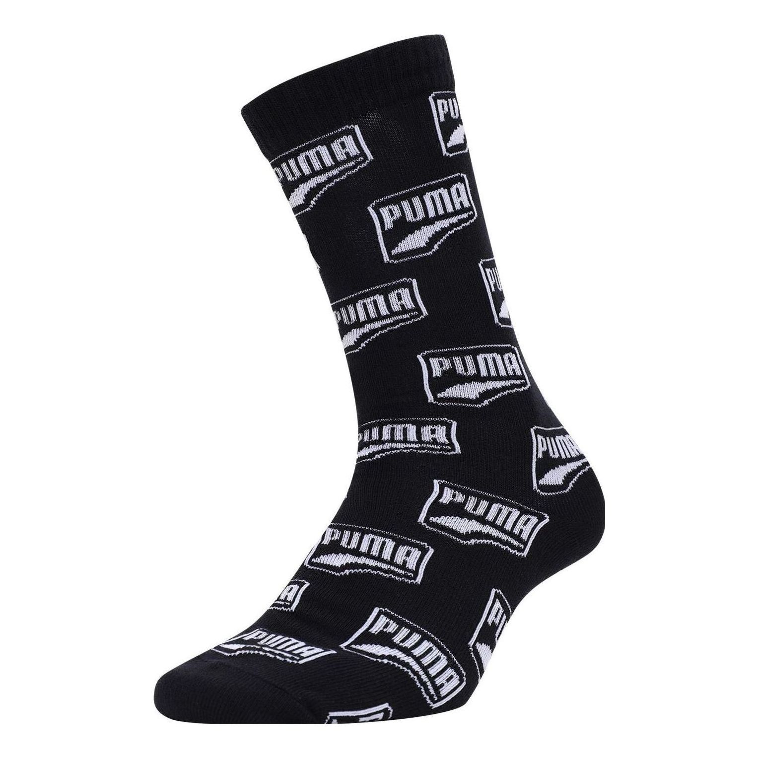 PUMA Logo Printed Sport Socks 'Black White' 935819-01 sold by KicksCrew