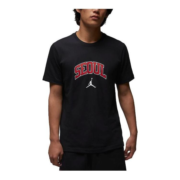 Air Jordan Seoul City T-shirt Asia Sizing 'Black Red' DX5598-010 sold by KicksCrew