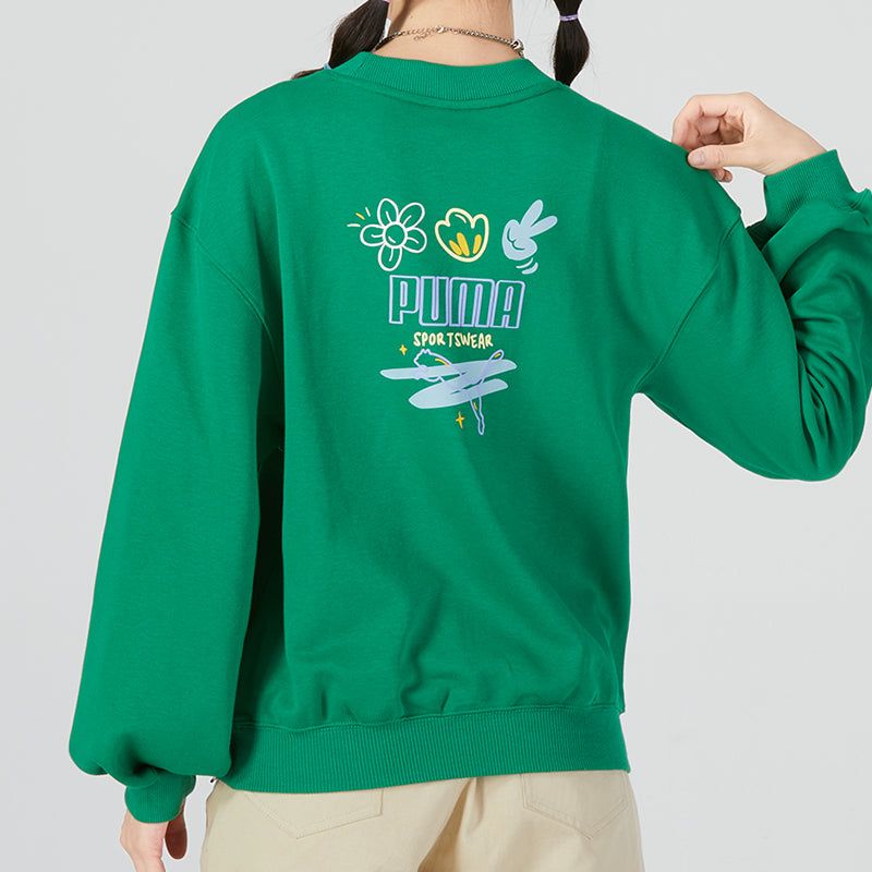 (WMNS) Puma Graphic Sweatshirt 'Green' 537518-86 sold by KicksCrew product image thumbnail 4