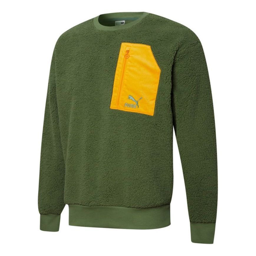Puma Retro Sherpa Crew Neck Sweatshirt 'Green' 534814-67 sold by KicksCrew