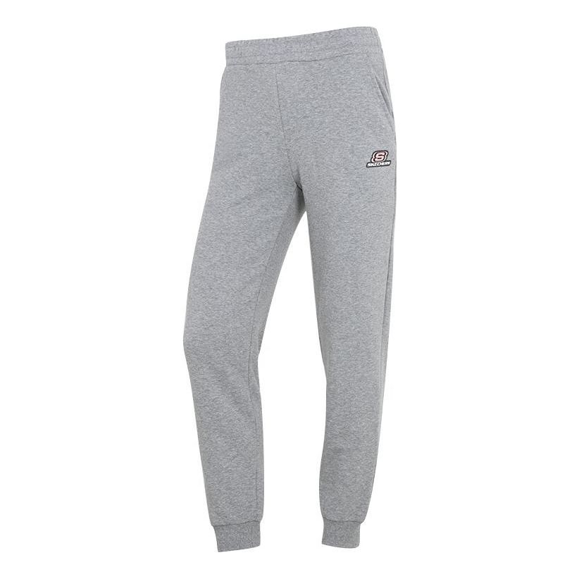 (WMNS) Skechers Letter Logo Printed Drawstring Knit Pants 'Grey' L322W059-004F sold by KicksCrew