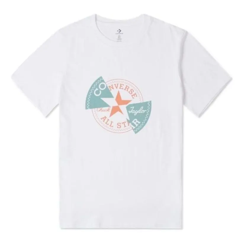 Converse Distorted Patch T-Shirt 'White Orange Teal' 10026427-A02 sold by KicksCrew