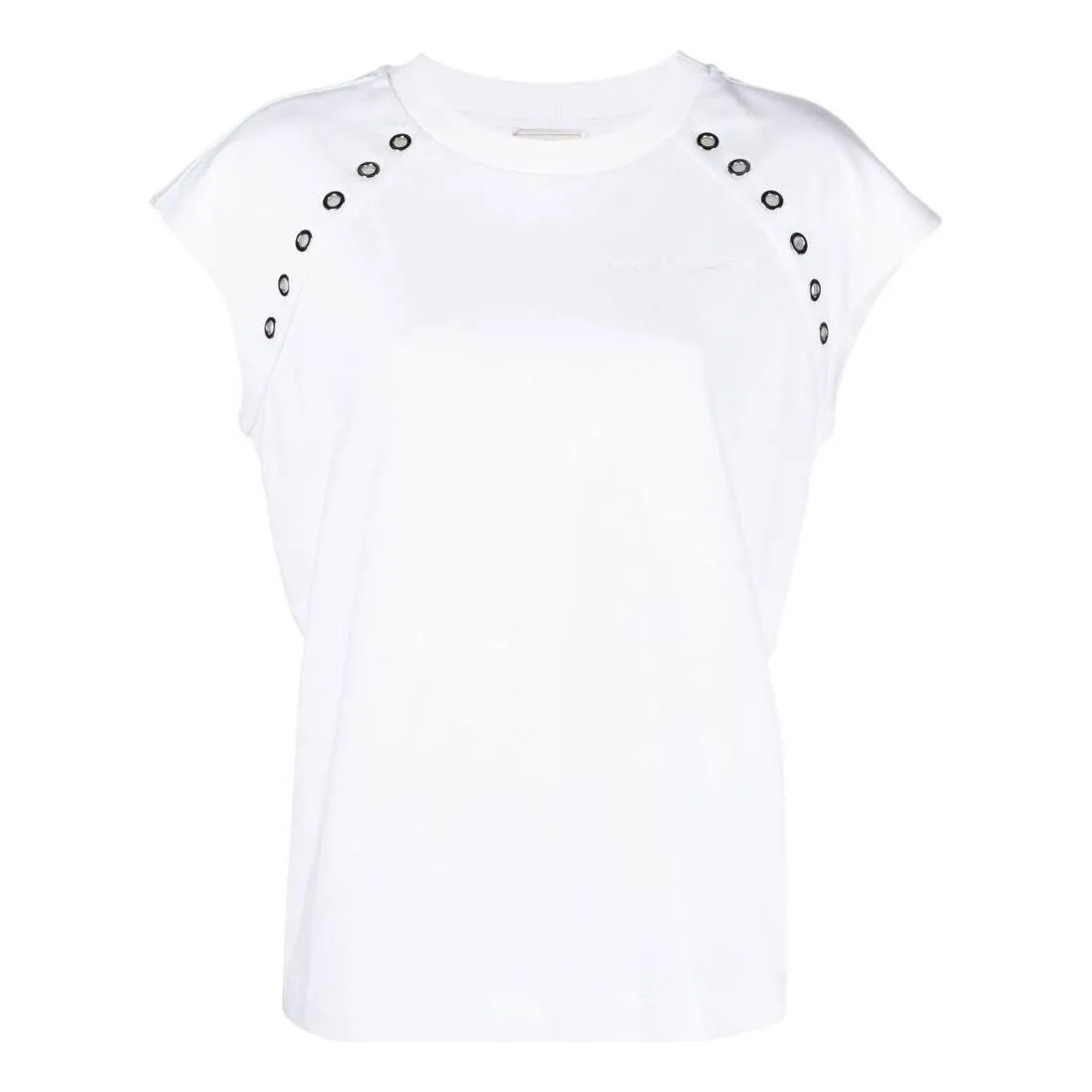 (WMNS) Alexander McQueen Eyelet T-shirt 'Optical White' 728153-QLAB7-9000 sold by KicksCrew