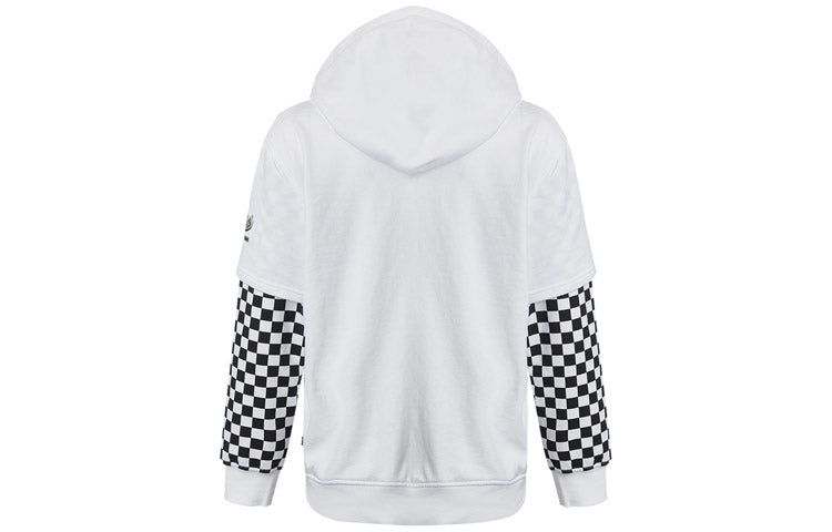 (WMNS) Vans Logo Embroidered Checkerboard Print Hoodies 'White Black' VN0A4UTNWHT sold by KicksCrew product image thumbnail 2
