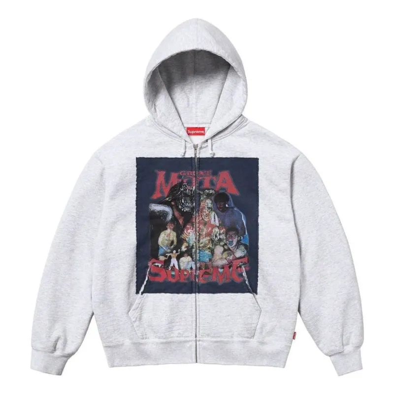 Supreme Muta Zip Up Hooded Sweatshirt 'Grey Black' SUP-FW23-251 sold by KicksCrew