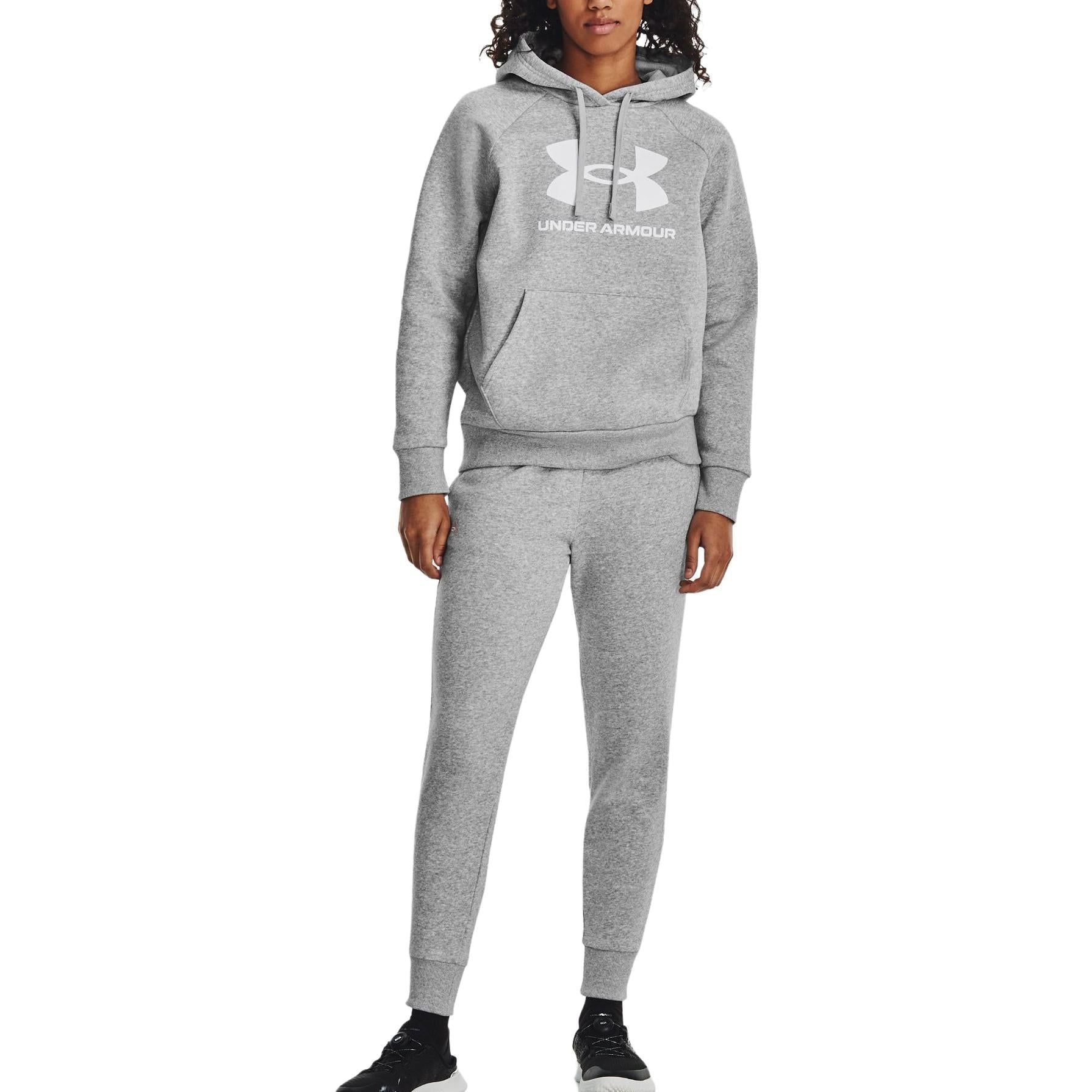 (WMNS) Under Armour Rival Fleece Big Logo Hoodie 'Light Grey' 1379501-012 sold by KicksCrew product image thumbnail 3