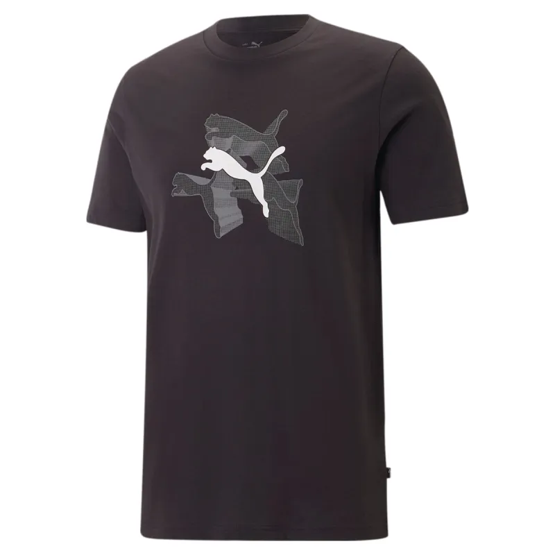 PUMA GRAPHICS Reflective T-Shirt 'Black' 674487-01 sold by KicksCrew