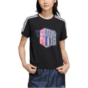 (WMNS) adidas neo 3-Stripes Bucket T-Shirt 'Black' IB7675 sold by KicksCrew