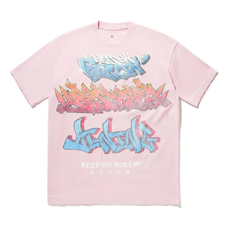 Li-Ning Keep On Rollin Graphic T-shirt 'Pink' AHSU207-3 sold by KicksCrew