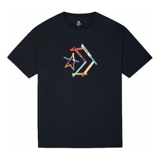 Converse Star Chevron Printing Sports Round Neck Short Sleeve T-Shirt 'Black' 10022774-A02 sold by KicksCrew