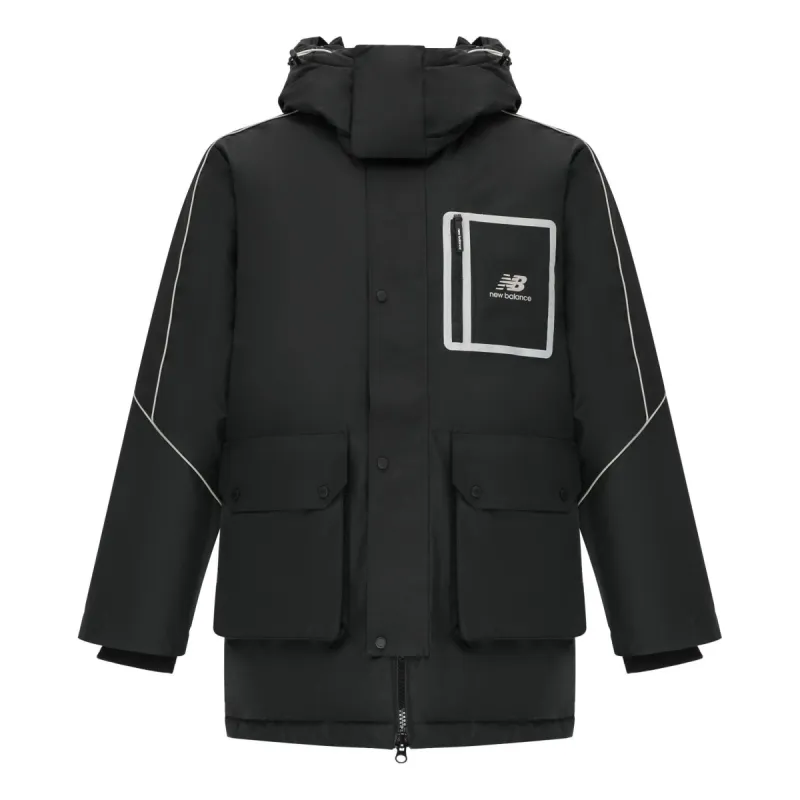 New Balance Sportswear Hooded Jacket 'Black White' AMJ14320-BK sold by KicksCrew