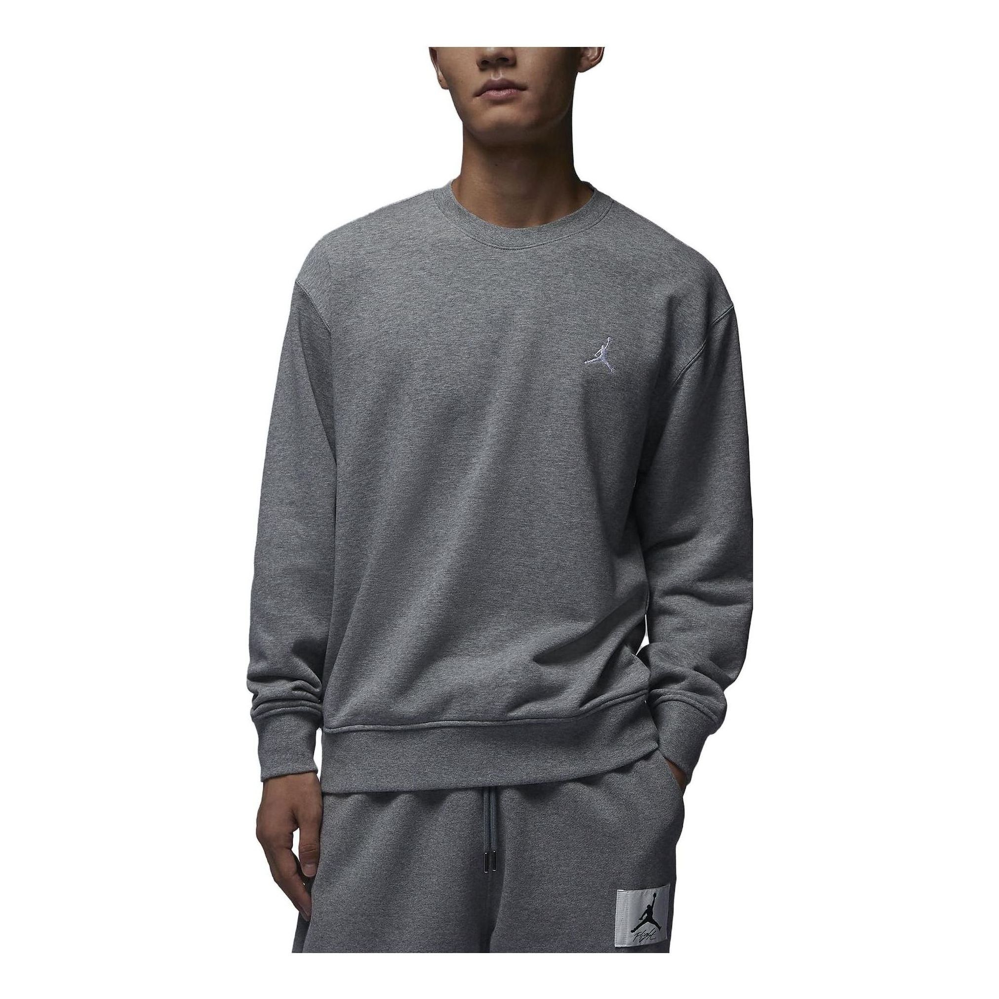 Air Jordan Essentials Loopback Fleece Crew-Neck Sweatshirt 'Grey' FQ1865-091 sold by KicksCrew