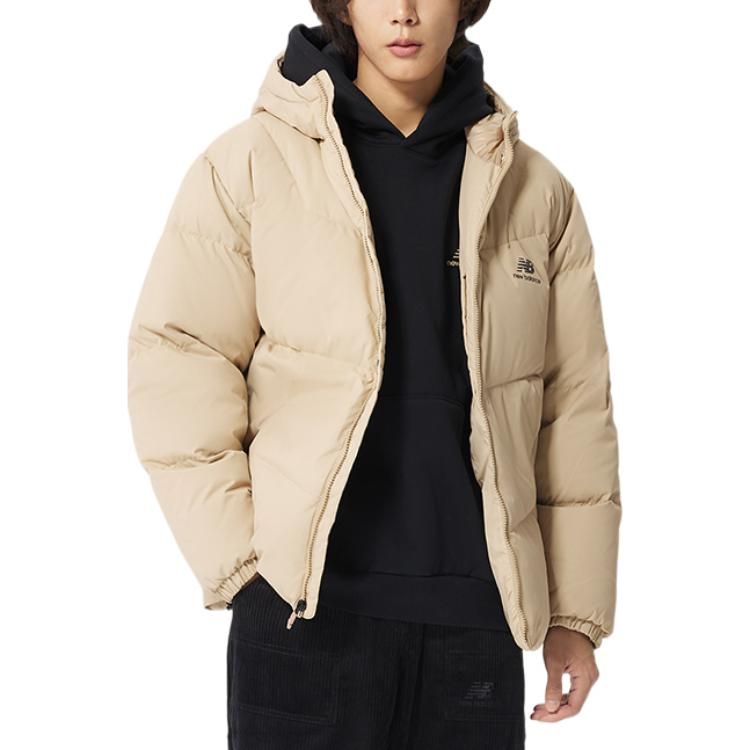 New Balance Logo Print Mid Down Jacket 'Beige' AMJ23342-INC sold by KicksCrew product image thumbnail 3