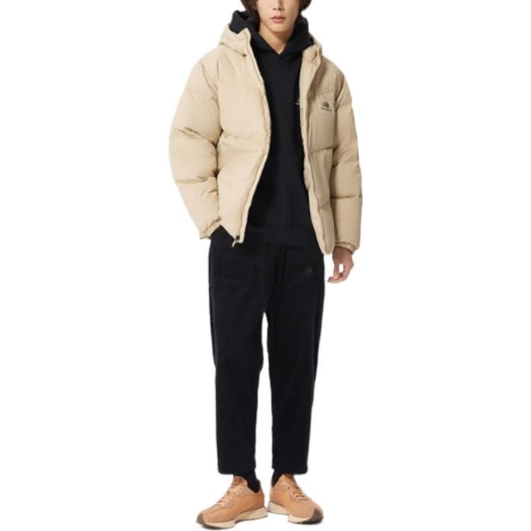 New Balance Logo Print Mid Down Jacket 'Beige' AMJ23342-INC sold by KicksCrew product image thumbnail 4