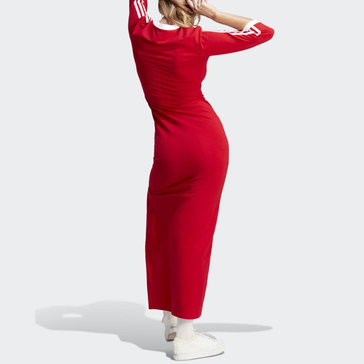 (WMNS) adidas originals Adicolor Classics 3-Stripes Maxi Dress 'Red' II0750 sold by KicksCrew product image thumbnail 3