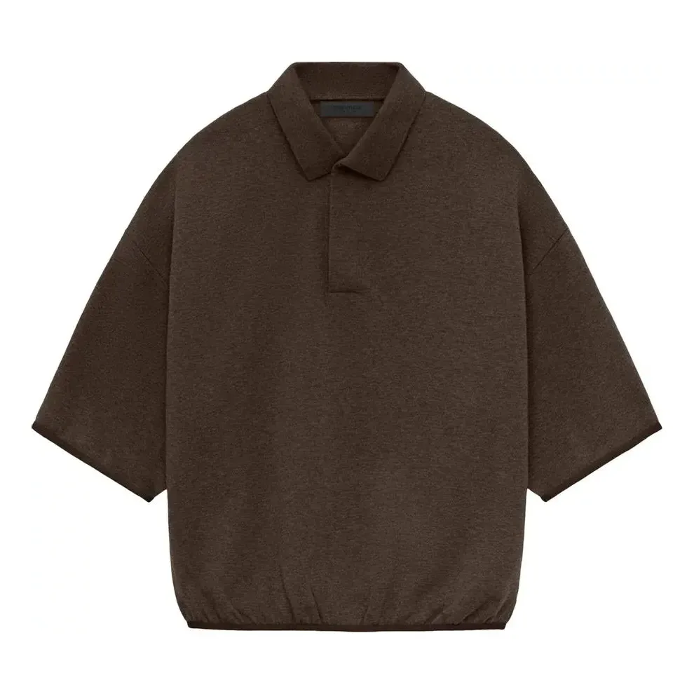 Fear of God Essentials 3/4 Sleeve Polo Shirt 'Heather Wood' 192SU244402F sold by KicksCrew