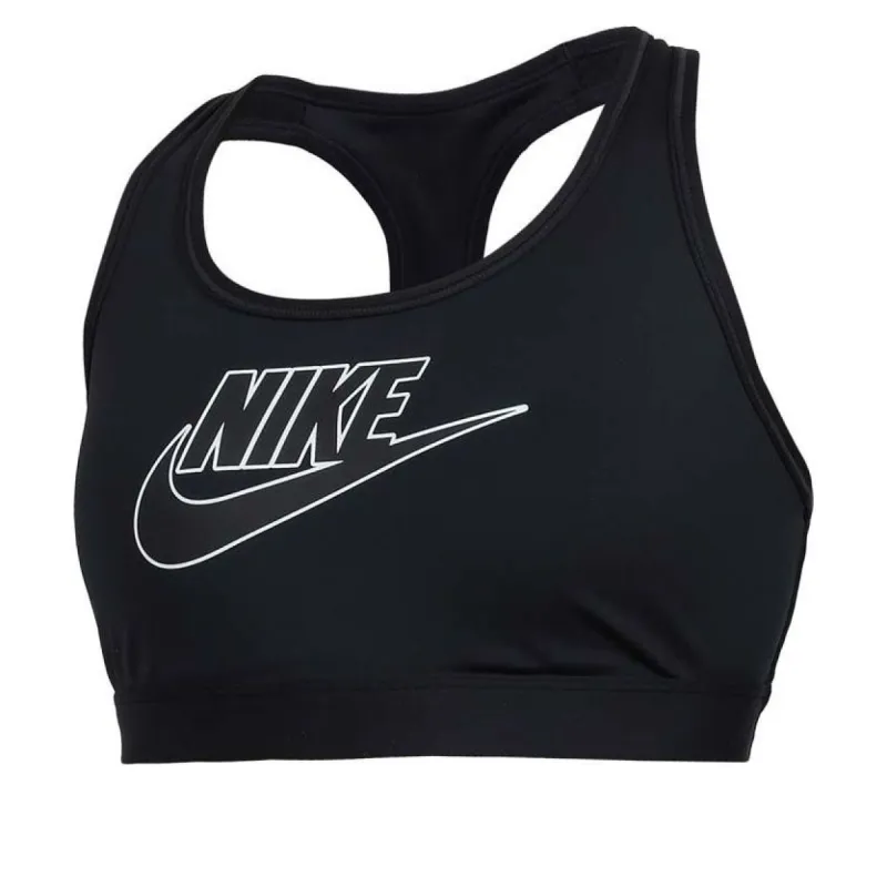 (WMNS) Nike Swoosh Medium-Support Sports Bra 'Black White' FB4081-010 sold by KicksCrew
