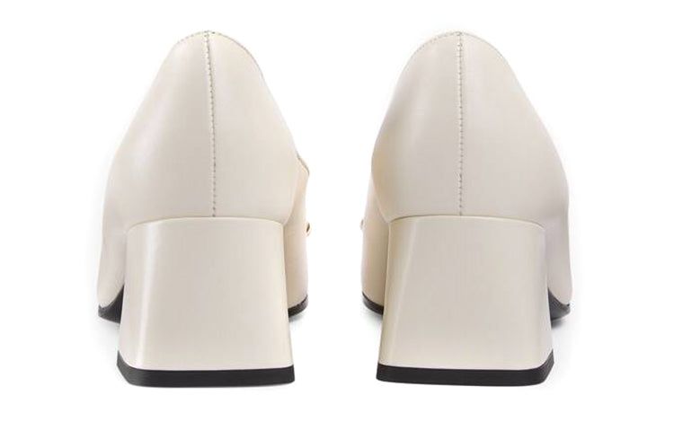 (WMNS) GUCCI Low-heel Pump with Horsebit 'White Leather' 658268-1W600-9022 sold by KicksCrew product image thumbnail 4