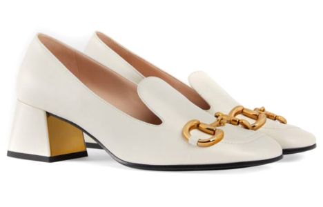 (WMNS) GUCCI Low-heel Pump with Horsebit 'White Leather' 658268-1W600-9022 sold by KicksCrew