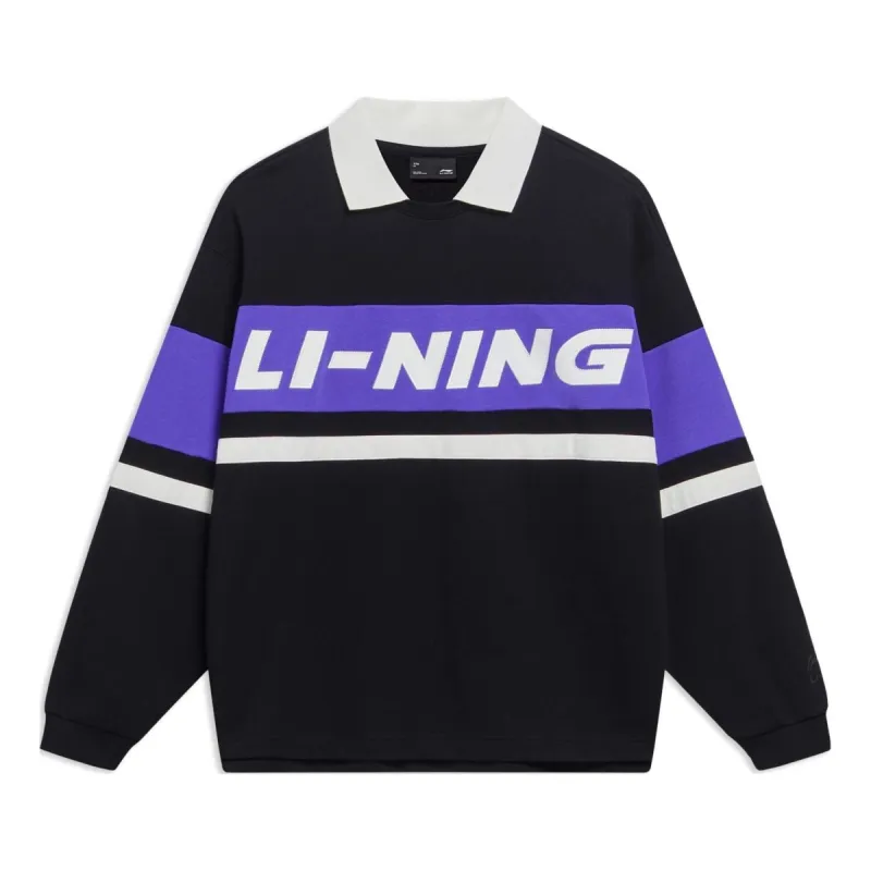 (WMNS) Li-Ning Graphic Color Block Polo Shirt 'Black Purple' AWDT544-2 sold by KicksCrew