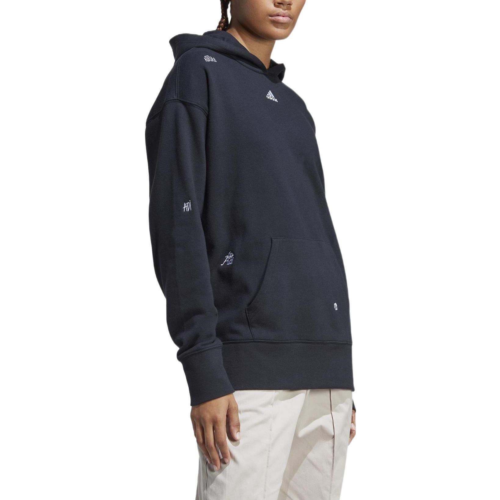 (WMNS) adidas Relaxed Hoodie With Healing Crystals-Inspired Graphics 'Black' IC0803 sold by KicksCrew product image thumbnail 4