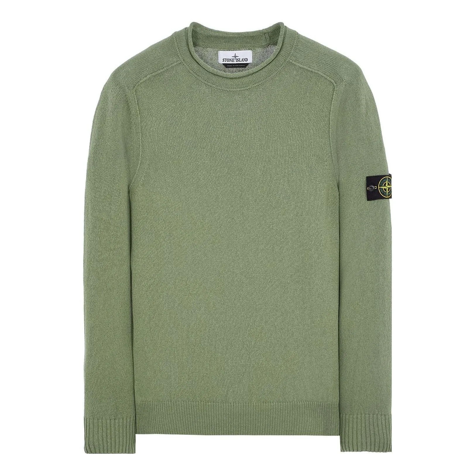 STONE ISLAND Logo Patch Crewneck Knitted Jumper 'Green' 7815528D3-V0055 sold by KicksCrew