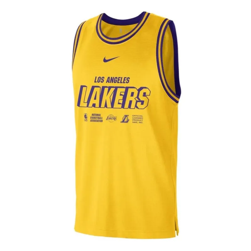 Nike x NBA LA Lakers Training Jerseys 'Yellow' DR2273-728 sold by KicksCrew