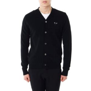 COMME des GARCONS PLAY Cardigan Black Emblem 'Black' AZ-N024-051-1 sold by KicksCrew