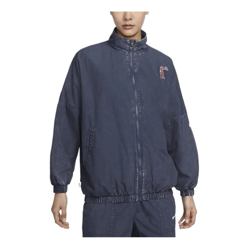 (WMNS) Nike Sportswear Essentials Woven Jacket Asia Sizing 'Thunder Blue' HF6287-449 sold by KicksCrew