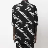 Balenciaga Scribble Logo Short Sleeve Minimal Shirt 'Black White' 681813TML131070 sold by KicksCrew