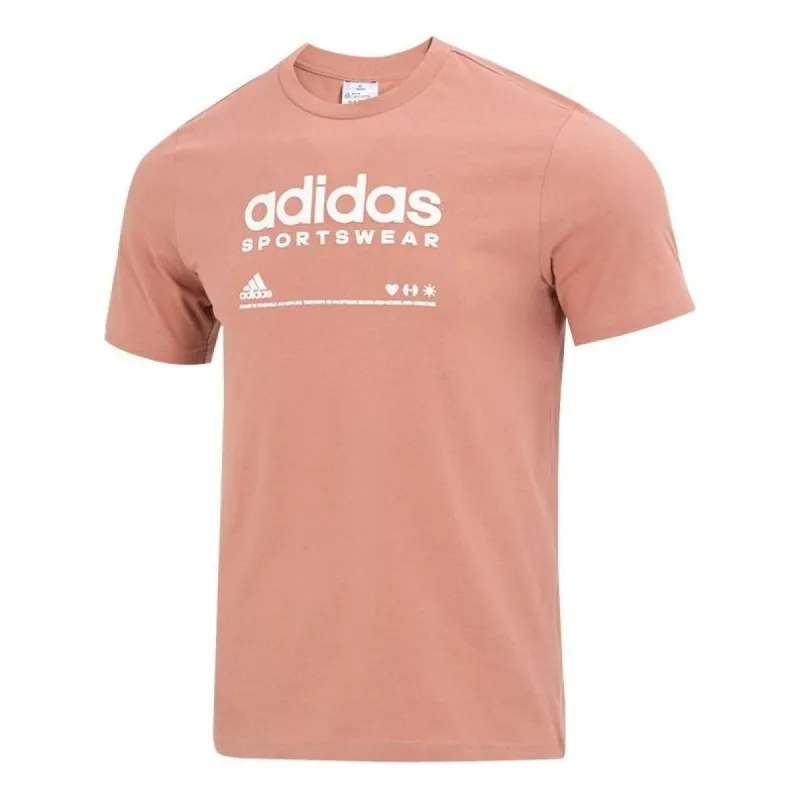 adidas Lounge Graphic T-Shirt 'Brown White' H49668 sold by KicksCrew