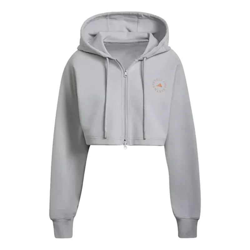 (WMNS) adidas By Stella McCartney Cropped Hoodie 'Grey' HA8961 sold by KicksCrew