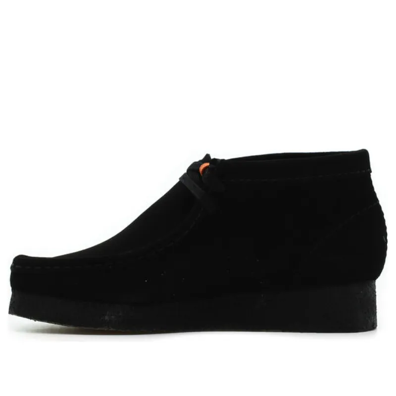 (WMNS) Clarks Wallabee Boots Suede 'Black' 26155521 sold by KicksCrew
